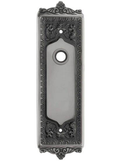 Egg and Dart Forged-Brass Back Plate in Antique Pewter.
